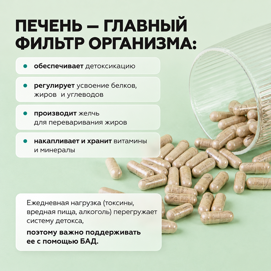Детокс комплекс для печени 90 капсул 